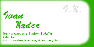 ivan mader business card